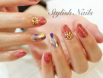 スタイリッシュネイルズ(Stylish Nails)/マーブル&ファー