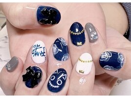 ネイビー×ホワイトアート¥8,800