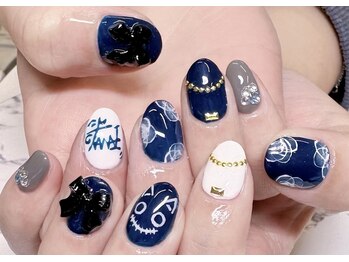 ネイビー×ホワイトアート¥8,800