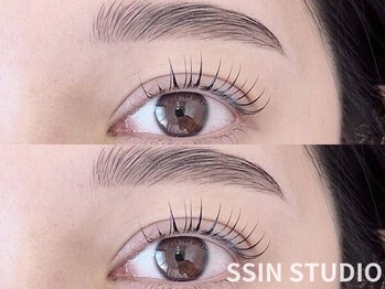 シーンスタジオ 上野店(SSIN STUDIO)の写真/似合わせまつ毛パーマで根本からグイッと&愛されカ-ルで可愛らしく.+*ハイセンスデザインで仕上り/モチ抜群