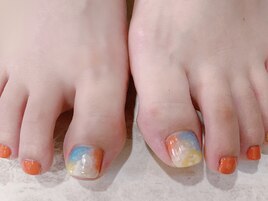 夏にピッタリ！オレンジネイル