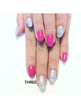 ネイルアンドまつげエクステ専門サロン スリー(THREE)/ピンク&ラメ