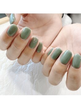 08ネイル(08 nail＆school)/くすみグリーン☆