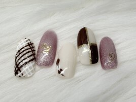 バレンタインネイル