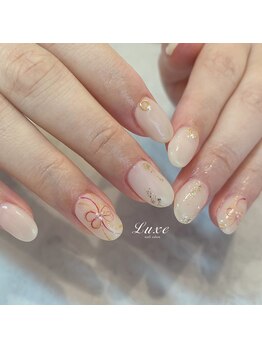 ネイルサロンリュクス (nailsalon Luxe)/上品な和柄と透け感お正月ネイル