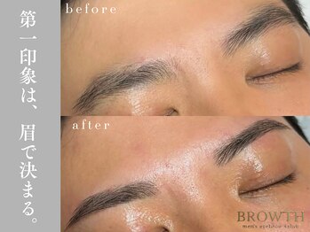 ブロウス 京橋店(BROWTH)の写真/<提案型メンズアイブロウサロン>眉の薄さ・濃さ問わず◎自然に馴染む眉デザインで、清潔感ある印象へ。