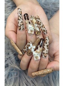 エスフィーネイルサロン ブリーユ(Esfy nailsalon Brille)/ハート型レオパードネイル