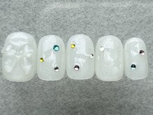 ネイルメゾン 天神店(NAIL MAISON)/リボンキラキラストーン夏￥7500