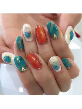 ネイルサロン クール(Nailsalon Coeur)/リゾート 大理石ネイル