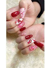 シーネイルズ(Shee nails)/ミニーちゃんのお衣装ネイル