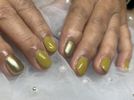 ワンカラー＋2本アート