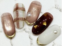 チェリーズネイル(Cherrys Nail)/チェック バレンタインネイル 