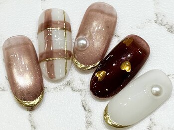 チェリーズネイル(Cherrys Nail)/チェック バレンタインネイル