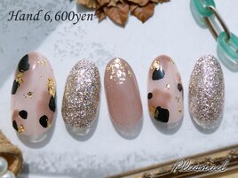 (3577)ニュアンス☆牛柄ネイル