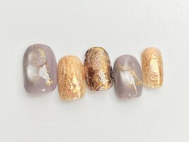 奥行き金箔ネイル