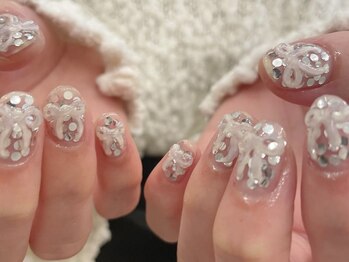 アイネイルズ 天神今泉店(I-nails)/【misato.n】リボンホログラム