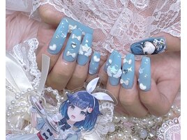 水色 痛ネイル メンカラ