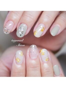 たゆ ネイル(たゆnail)/手描きミモザネイル