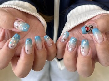 ビューティービースト フォー ネイルアンドアイラッシュ 並木店(beauty:beast)/水色グラデ