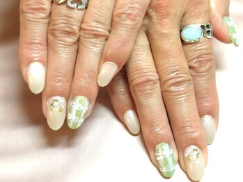 ネイルサロンブリス(nail salon Bliss)/☆爽やかツイードネイル☆