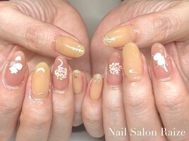 先端ラメネイル/お花ネイル