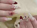クリスマスフレンチネイル