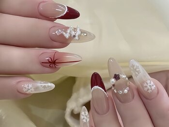 クリスマスフレンチネイル