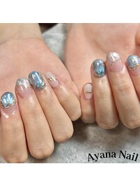 天然石風ニュアンスネイル