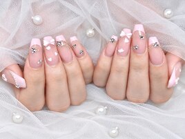 フレンチ　ハート　リボン