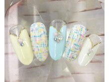 ラリュールネイル(L'Allure nail)/パステルツイードネイル￥8200