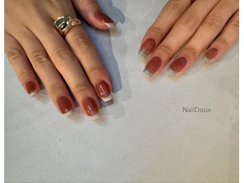 ネイル ドゥ 岡山駅前店(Nail Doux)/アシンメトリーフレンチネイル