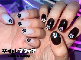 フラワー/ホロ/シンプルネイル