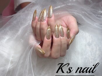 ケイズネイル 八王子(K's Nail Salon)/ゴールドラメ＋マグネット