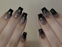 センスネイル 北千住店(Sense Nail)/黒グラテーション＋マグネット