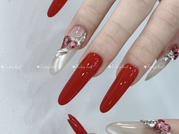 トゥデイネイル(Today.Nail)/ハートパーツ/赤ネイル