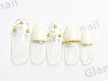 グラマーネイル(Glamor nail)/ホロ花ネイル☆¥6,500