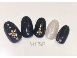 大人女子/ネイビー/スタッズ