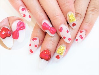 ネイルコレクション ベビーピンク(Baby Pink)/ジェル放題★３Ｄリボン・ハート