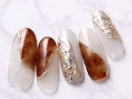 べっこうななめフレンチネイル