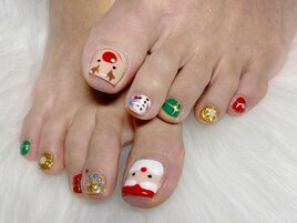 クリスマスフットネイル