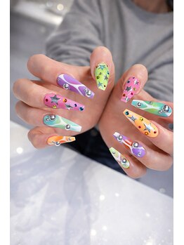 クレイジーネイルズアンドアイ(CRAZY NAIL'S&EYE)/【海外系】カラフルstar☆