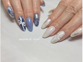 りぼん&雪の結晶ネイル