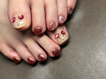 ラドール(La Dhole)/foot さくらんぼネイル