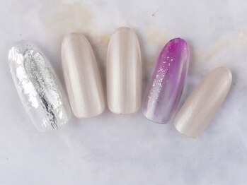 ネイルプラザ 河原町OPA店(NAIL PLAZA)/ホイル×塗りかけネイル