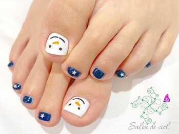 サロンドシエル(salon de ciel)/雪だるまネイル