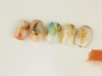 ゆびノさき/綺麗め天然石風ニュアンス