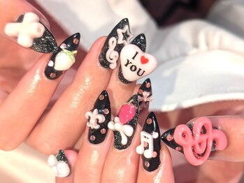 ネイルサロン うみのいえ/推しカラーパーツネイル!