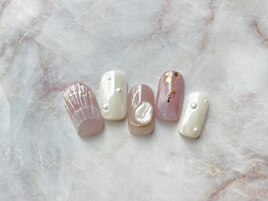 インクを使った貝殻ネイル♪