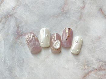 インクを使った貝殻ネイル♪