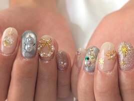 キラキラクリスマスネイル